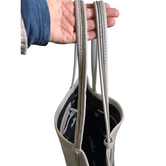 Botkier Soho Pebbled Gray Leather Tote Handbag Large 18" X 13 Carry On - Picture 12 of 12